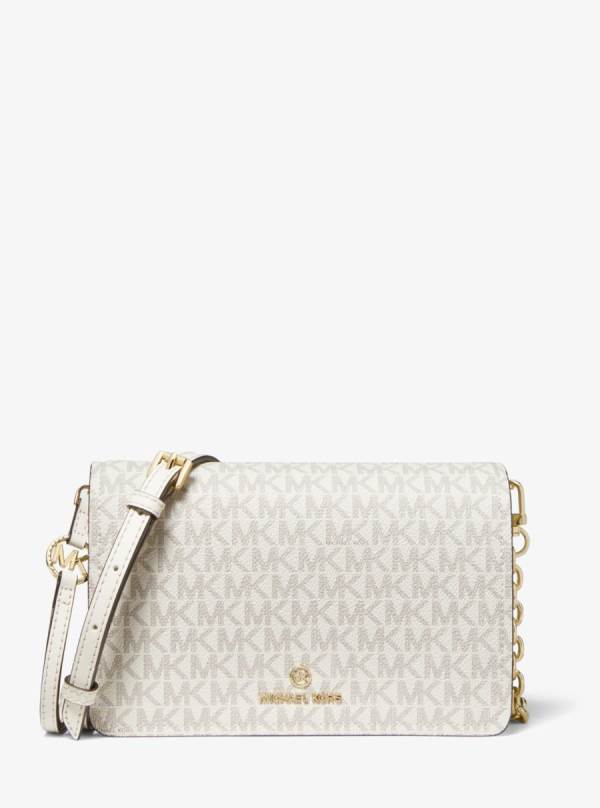 Damske Crossbody Kabelka Michael Kors Jet Set Large Logo Krém - Kabelky Michael Kors Slevy | LUXFW-8527